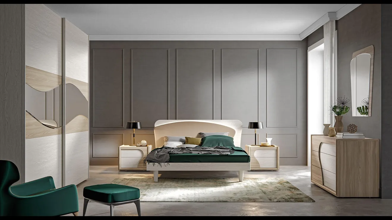 Letto Aurora finitura effetto legno di Dal Cin