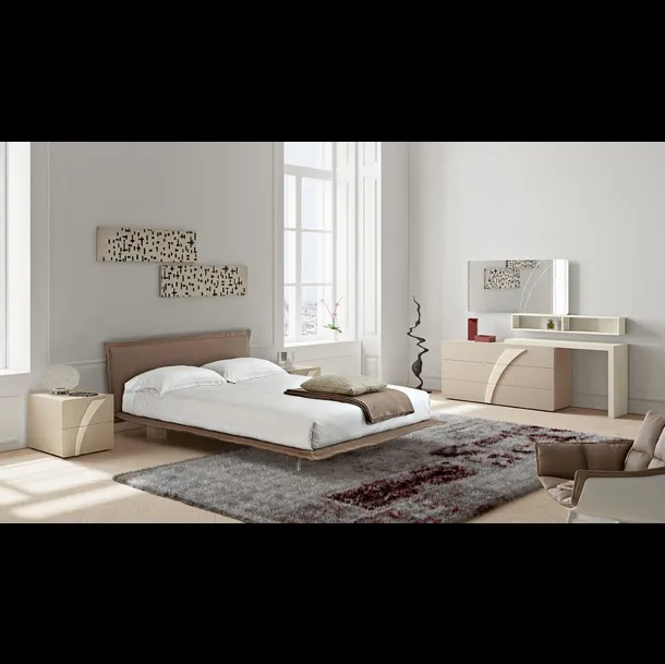 Letto in tessuto con piedini trasparenti Armony di Dal Cin