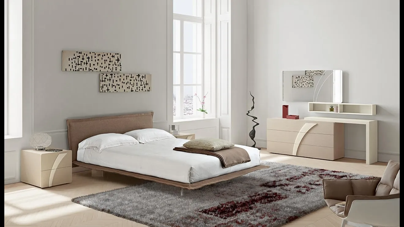 Letto in tessuto con piedini trasparenti Armony di Dal Cin