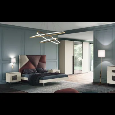 Letto Chanel 03 con testiera in tessuto imbottito di Dal Cin