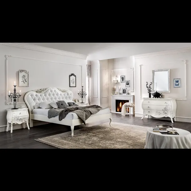 Letto Le Gemme in pelle e legno laccato di Dal Cin