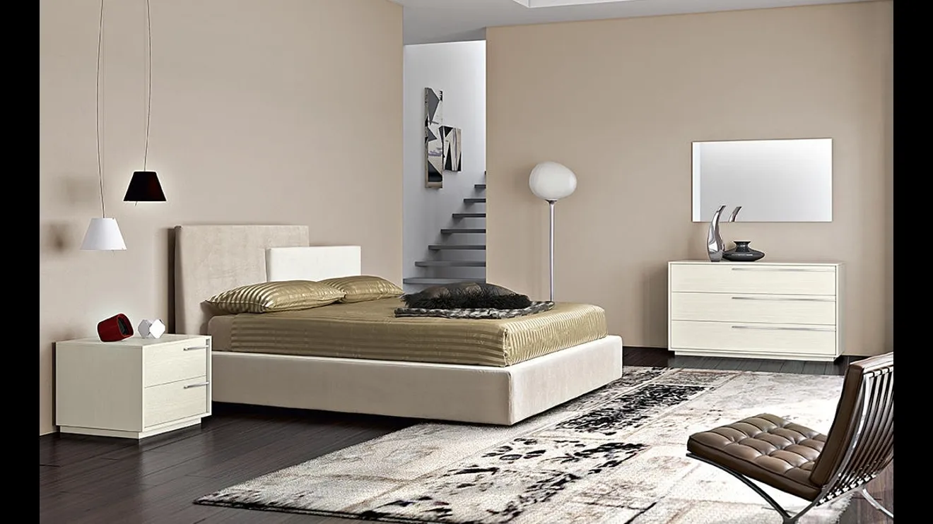 Letto con testiera asimmetrica in due colori Mix di Dal Cin
