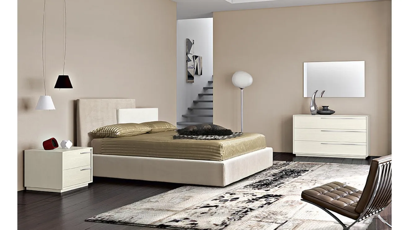 Letto con testiera asimmetrica in due colori Mix di Dal Cin