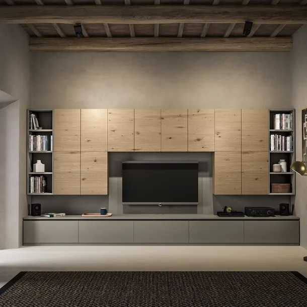 Parete Attrezzata Wood Mood 065 di Linea3