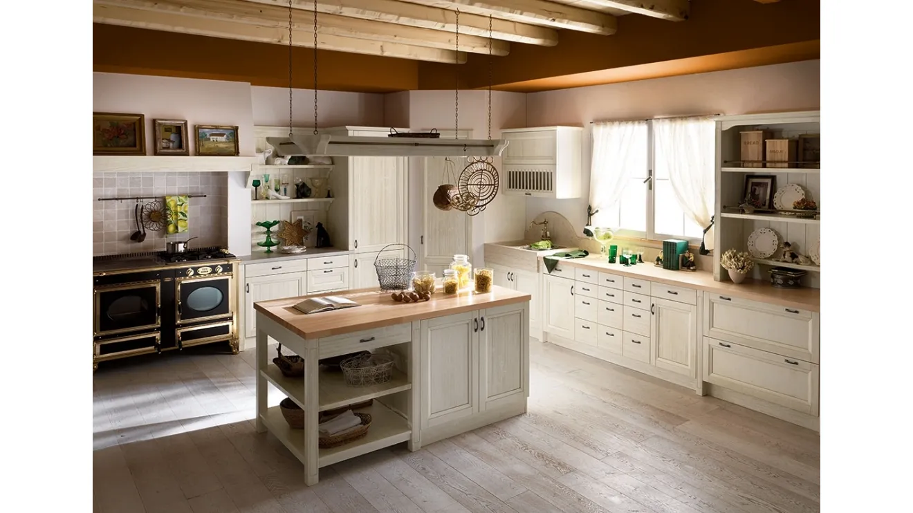 Cucina Classica ad angolo con isola Country di Tempora Country