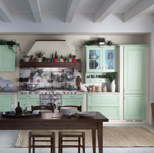 Cucina Classica in legno laccato Vintage di Tempora Country