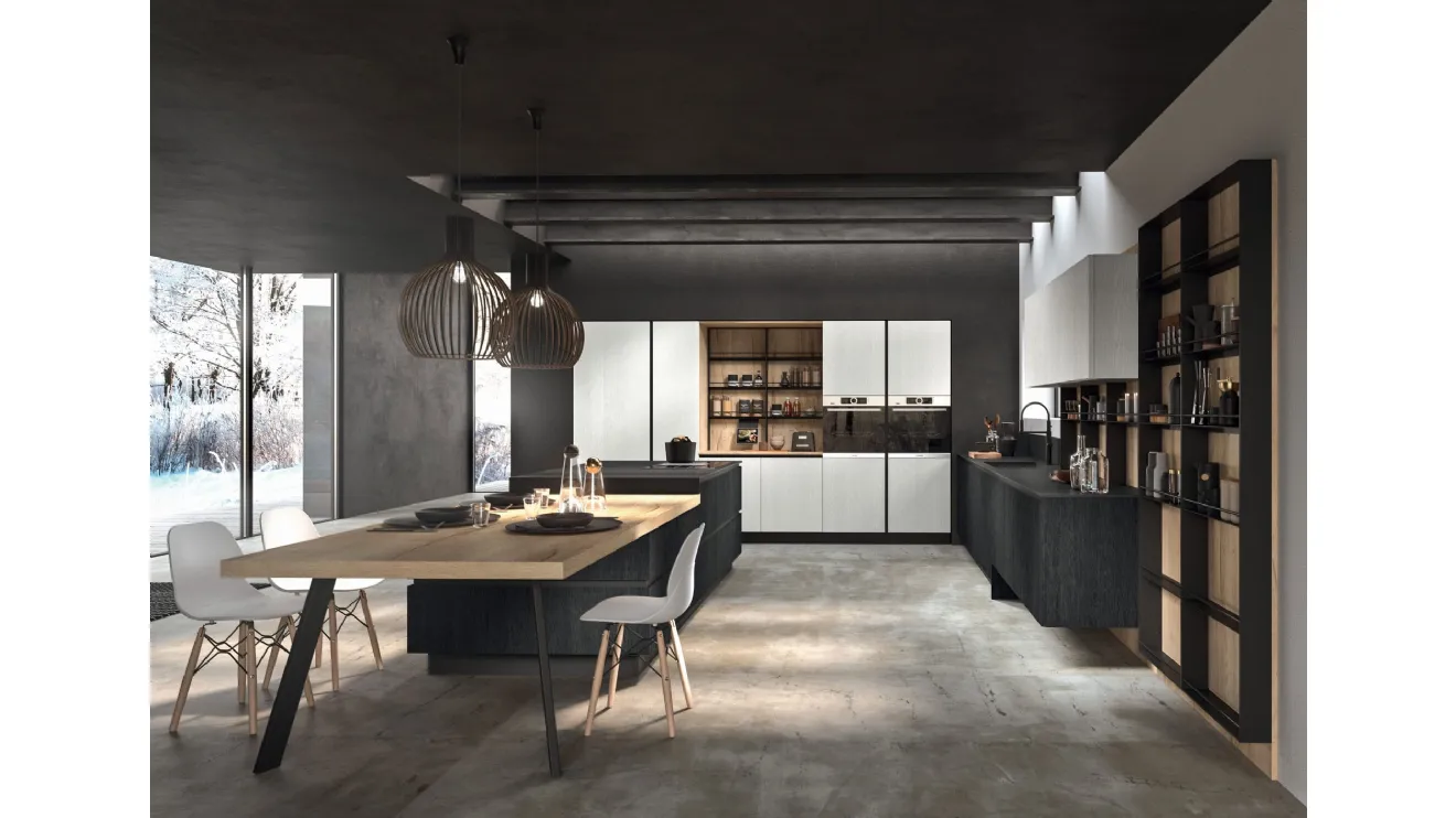 Cucina Moderna con isola Time 02 in melaminico di Gentili Cucine